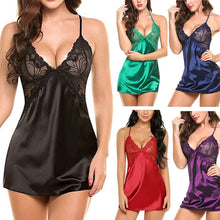 Load image into Gallery viewer, Women&#39;s Sexy Lace Satin Nightdress Women&#39;s Lingerie Pajamas Set Babydoll Sexy Costumes Erotic Hot Dresses Exotic Pajamas
