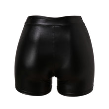 Load image into Gallery viewer, 2022 Sexy Womens Shorts Shiny Elastic High Waist Shiny Faux PU Leather Short Pants Slim Hot Dance Clubwear Mini Shorts
