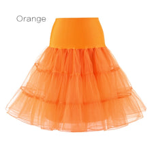 Load image into Gallery viewer, Free Short Organza Halloween Petticoat Lolita Rockabilly Ruffle Vintage Women&#39;s 50s Crinoline Tutu Underskirt 26&quot; For Cosplay
