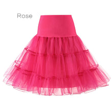 Load image into Gallery viewer, Free Short Organza Halloween Petticoat Lolita Rockabilly Ruffle Vintage Women&#39;s 50s Crinoline Tutu Underskirt 26&quot; For Cosplay
