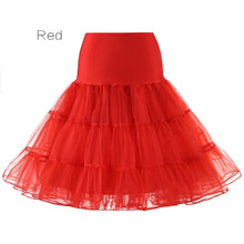 Load image into Gallery viewer, Free Short Organza Halloween Petticoat Lolita Rockabilly Ruffle Vintage Women&#39;s 50s Crinoline Tutu Underskirt 26&quot; For Cosplay
