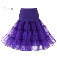 Load image into Gallery viewer, Free Short Organza Halloween Petticoat Lolita Rockabilly Ruffle Vintage Women&#39;s 50s Crinoline Tutu Underskirt 26&quot; For Cosplay
