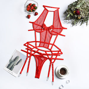 Yimunancy 2-Piece Cut Out Bra Set Women Hallow Out Bandage Underwear Set 3 Color Sexy Lingerie Set
