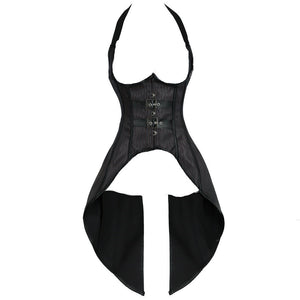 Punk Sexy Corset Bustier 2 Pieces Long Straps Blouse Top Vest Corsets Pirate Lingerie Irregular Plus Size Burlesque Costumes