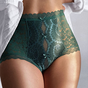 CINOON Sexy Women Panties Lace Underwear High Waist Briefs Embroidery G String Underpant Butt Lift Transparent Female Lingerie