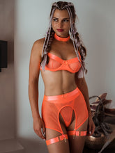 Load image into Gallery viewer, Yimunancy 4-Piece Mesh Bra Set Women Transparent Ring Sexy Underwear Set Underwire Ladies Lingerie Set with Garter Belt
