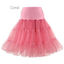 Load image into Gallery viewer, Free Short Organza Halloween Petticoat Lolita Rockabilly Ruffle Vintage Women&#39;s 50s Crinoline Tutu Underskirt 26&quot; For Cosplay

