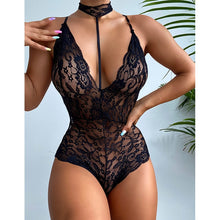 Load image into Gallery viewer, Porn Body Stocking Erotic Bodysuit Babydoll Plus Size Lace Backless Teddy Sexy Lingerie Women Mesh Fishnet Sex Dress Mujer
