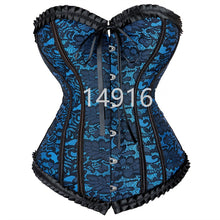 Load image into Gallery viewer, Sapubonva Gothic Floral Lace up Corset Dress Showgirl Clubwear Lingerie Costume Burlesque Corset and Skirt Set Exotic Women&#39;s
