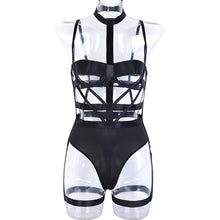 Load image into Gallery viewer, Yimunancy Bandage Bodysuit Women Cut Out Black Hollow Out Skinny Bodysuit Clubwear Sexy Bodysuit Body Femme
