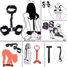 Load image into Gallery viewer, Nylon Erotic Restraints Kit Handcuffs Collar Slave Bondage BDSM Bondage Back Cuffs Sex Bondage Adult Toys for Couple
