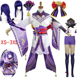 Cosplay Game Genshin Impact Raiden Shogun Cosplay Costume Baal Outfits Raiden Mei Full Set Dress Wig Headwear for Anime Expo