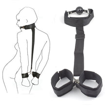 Load image into Gallery viewer, Nylon Erotic Restraints Kit Handcuffs Collar Slave Bondage BDSM Bondage Back Cuffs Sex Bondage Adult Toys for Couple
