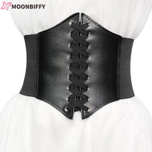 Load image into Gallery viewer, Fashion Corset Wide Belts Faux Leather Slimming Body Shaping Girdle Belt for Women Elastic Tight High Waist for Daily Wear
