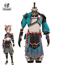 Load image into Gallery viewer, ROLECOS Game Genshin Impact Gorou Cosplay Costume Men Combat Uniform Fox Boy Costume Halloween Women Cosplay Costume Full Set
