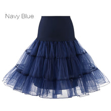 Load image into Gallery viewer, Free Short Organza Halloween Petticoat Lolita Rockabilly Ruffle Vintage Women&#39;s 50s Crinoline Tutu Underskirt 26&quot; For Cosplay
