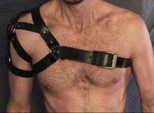 Load image into Gallery viewer, Fetish Men Sexual Chest Leather Harness Belts Adjustable BDSM Gay Body Bondage Harness Strap Rave Gay Clothing for Adult Sex
