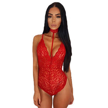 Load image into Gallery viewer, Porn Body Stocking Erotic Bodysuit Babydoll Plus Size Lace Backless Teddy Sexy Lingerie Women Mesh Fishnet Sex Dress Mujer
