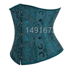 Load image into Gallery viewer, Green Corset Underbust Bustier Sexy Waist Cincher Vintage Corselet Top Women Lace Gothic Plus Size Victorian Costume Lingerie
