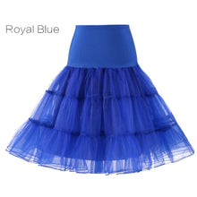Load image into Gallery viewer, Free Short Organza Halloween Petticoat Lolita Rockabilly Ruffle Vintage Women&#39;s 50s Crinoline Tutu Underskirt 26&quot; For Cosplay
