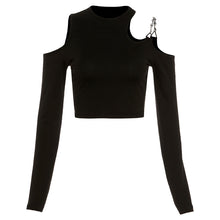 Load image into Gallery viewer, Goth Black Long Sleeve Corset Crop Tops Women Aesthetic Sexy V-Neck Velvet Lace Mesh T-Shirts Y2K Harajuku Vintage Fashion Tops
