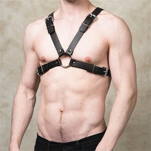 Load image into Gallery viewer, Fetish Men Sexual Chest Leather Harness Belts Adjustable BDSM Gay Body Bondage Harness Strap Rave Gay Clothing for Adult Sex
