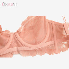 Load image into Gallery viewer, Logirlve Ultra-thin Bra Set Lingerie Push Up Brassiere Embroidery Lace Underwear Set Sexy Straps Panties For Women underwear
