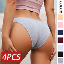 Load image into Gallery viewer, 4PCS/Set Women&#39;s cotton briefs Sexy Low Waist Female Underpants Elasticity Comfortable Underwear Women&#39;s panties Lingerie M-XXL
