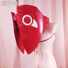 Load image into Gallery viewer, 02 DARLING in the FRANXX Anime Cosplay Zero Two Cosplay props cab helmet 02 sexy leather lingeries Black white red Halloween pro

