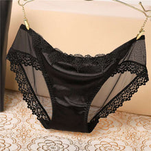 Load image into Gallery viewer, Sexy Lace Knickers Women Underwear Briefs Seamless Panties Shiny Satin Lady
