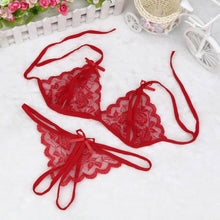 Load image into Gallery viewer, Hot Erotic Sexy Lingerie Set Women Push Up Bra Garter Set Lace Backless Straps Transparent Underwear Sets Plus Size Lenceria
