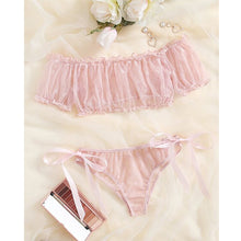Load image into Gallery viewer, Sensual Lingerie Woman Sexy Bra Set See Through Exotic Sets Babydoll Lingerie Floral Off Shoulder Bralette Ruffle Sexy Underwear
