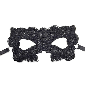 Women Exotic Black Hollow Lace Transparent Eye Masks Sexy Lingerie Cosplay Costumes Erotic Accessories Bandage Strap Eye Covers