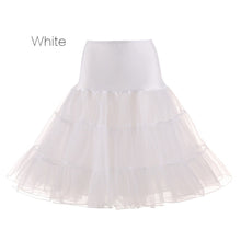 Load image into Gallery viewer, Free Short Organza Halloween Petticoat Lolita Rockabilly Ruffle Vintage Women&#39;s 50s Crinoline Tutu Underskirt 26&quot; For Cosplay
