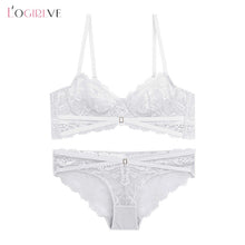 Load image into Gallery viewer, Logirlve Ultra-thin Bra Set Lingerie Push Up Brassiere Embroidery Lace Underwear Set Sexy Straps Panties For Women underwear
