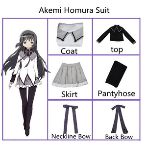 Anime Magical Girl Puella Magi Madoka Magica Akemi Homura Kaname Madoka Cosplay Costume Mahou Shoujo Wig Battle Suit Dress Skirt