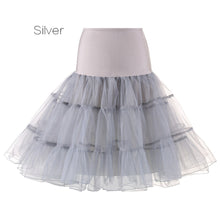 Load image into Gallery viewer, Free Short Organza Halloween Petticoat Lolita Rockabilly Ruffle Vintage Women&#39;s 50s Crinoline Tutu Underskirt 26&quot; For Cosplay
