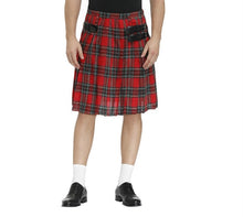 Load image into Gallery viewer, Men&#39;s Plaid Pleated Skirt Scottish Holiday Kilt Costume Traditional Costume Stage Performance Skirt Red Blue Green Brown
