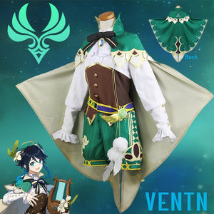 Genshin Impact Venti Cosplay Costume Uniform Wig shoes Cosplay Anime