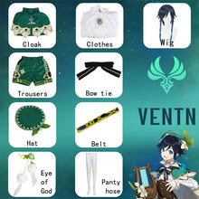 Load image into Gallery viewer, Genshin Impact Venti Cosplay Costume Uniform Wig shoes Cosplay Anime
