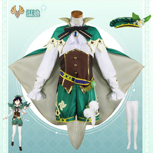 Genshin Impact Venti Cosplay Costume Uniform Wig shoes Cosplay Anime