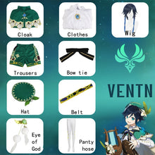 Load image into Gallery viewer, Genshin Impact Venti Cosplay Costume Uniform Wig shoes Cosplay Anime
