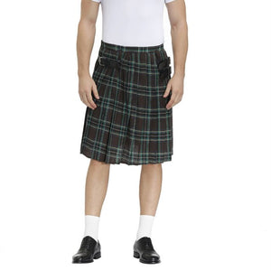 Men Scotland Kilt Traditional Plaid Belt Pleated Bilateral Chain Gothic Punk Hip-hop Avant Garde Scottish Tartan Trousers Skirts
